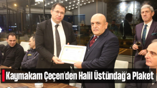 Ardeşen Tapu Müdürü Üstündağ'a Plaket