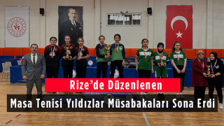 Rize’de Düzenlenen Masa Tenisi Yıldızlar Müsabakaları Sona Erdi