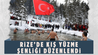 Rize'de Kış Yüzme Şenliği Düzenlendi