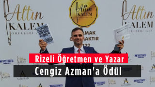 Rizeli Öğretmen ve Yazar Cengiz Azman'a Ödül