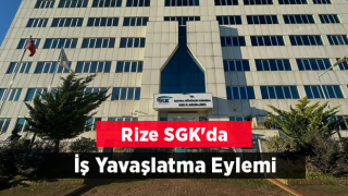 Rize SGK'da İş Yavaşlatma Eylemi