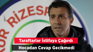 Çaykur Rizespor'lu taraftarlar Bülent Korkmaz'ın istifasını istedi