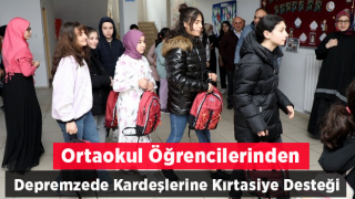 Rize'de ortaokul öğrencilerden deprem bölgesindeki okullara kırtasiye desteği