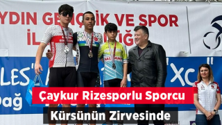 Çaykur Rizesporlu Milli Bisikletçi Eren Geçim Kürsünün Zirvesinde Yer Aldı