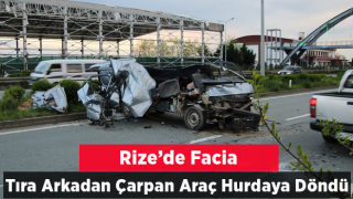 Rize’de Hurdaya Dönen Aracın Sahibi Yaralandı