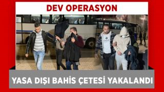 Rize'nin de yer aldığı yasa dışı bahis ve suç operasyonunda yakalanan 65 şüpheli emniyete götürüldü