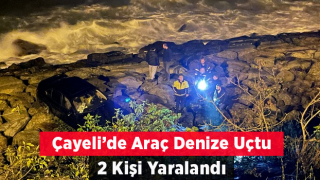 Rize’de Bir Otomobil Kayalıklara Yuvarlandı 2 Yaralı