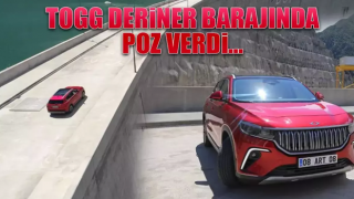 TOGG Deriner Barajında poz verdi