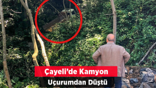 Çayeli Belediyesi, uçuruma yuvarlanan kamyonunu kurtarmak için seferber oldu!