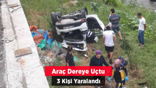 Araç dereye uçtu: 3 kişi yaralandı!