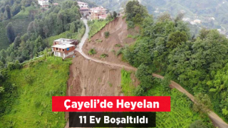 Çayeli’nde 11 Evin Boşaltılmasına Neden Olan Heyelan Havadan Görüntülendi