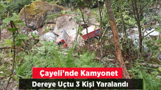 Rize'de dereye yuvarlanan kamyonetteki 3 kişi yaralandı