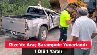 Rize’de kamyonet şarampole yuvarlandı: 1 ölü, 1 yaralı