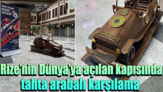 Rize’nin Dünya’ya açılan kapısında tahta arabalı karşılama