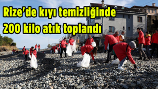 Rize'de kıyı temizliğinde 200 kilo atık toplandı