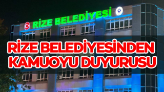 Rize Belediyesinden Kamuoyu Duyurusu