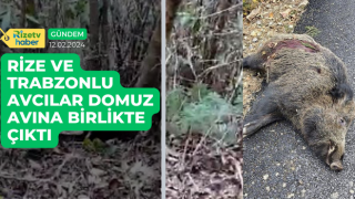 Rize ve Trabzonlu avcılar domuz avına birlikte çıktı