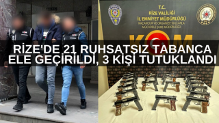 Rize'de 21 Ruhsatsız Tabanca Ele Geçirildi, 3 Kişi Tutuklandı