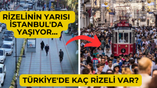 RİZELİNİN YARISI İSTANBUL'DA YAŞIYOR. TÜRKİYE'DE KAÇ RİZELİ VAR?