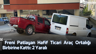 Freni Patlayan Hafif Ticari Araç Ortalığı Birbirine Kattı: 2 Yaralı