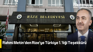 Rahmi Metin'den Rize'ye Türkiye 1.'liği Teşekkürü