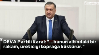 DEVA Partili Karal: "...bunun altındaki bir rakam, üreticiyi toprağa küstürür."