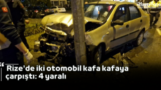 Rize'de iki otomobil kafa kafaya çarpıştı: 4 yaralı