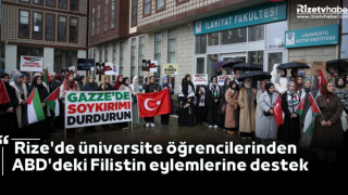 Rize'de üniversite öğrencilerinden ABD'deki Filistin eylemlerine destek