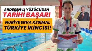 ARDEŞEN’Lİ YÜZÜCÜDEN TARİHİ BAŞARI: NURİYE ERVA KESİMAL TÜRKİYE İKİNCİSİ OLDU
