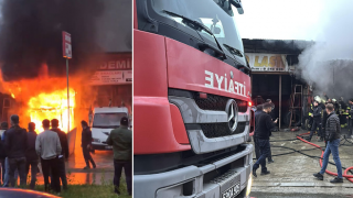 Rize'de iş yerinde çıkan yangın söndürüldü