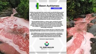 Rize'de rengi kırmızıya dönen derede inceleme